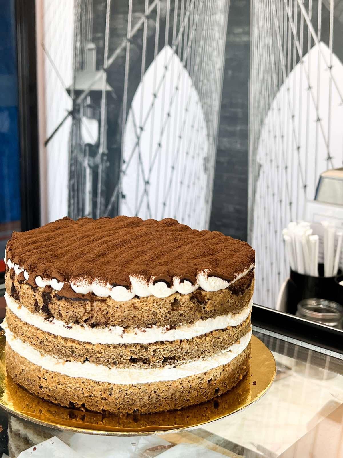 A slice of tiramisu cake